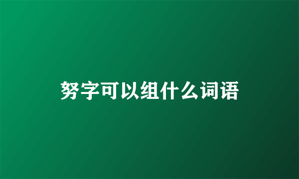 努字可以组什么词语