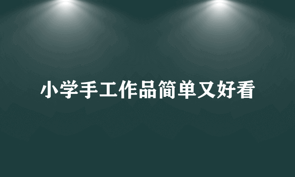 小学手工作品简单又好看