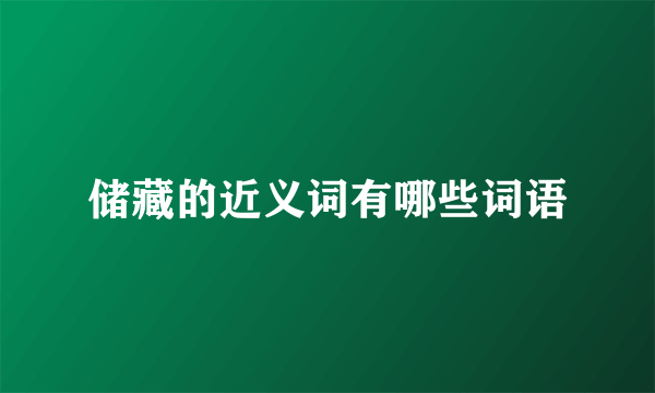 储藏的近义词有哪些词语