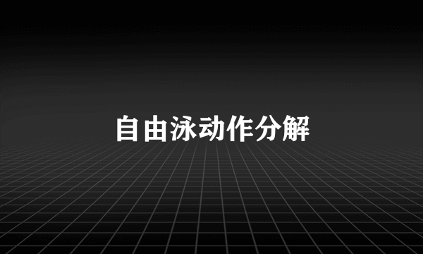 自由泳动作分解
