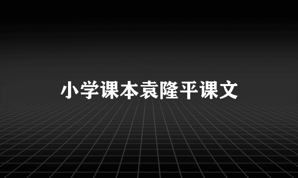 小学课本袁隆平课文