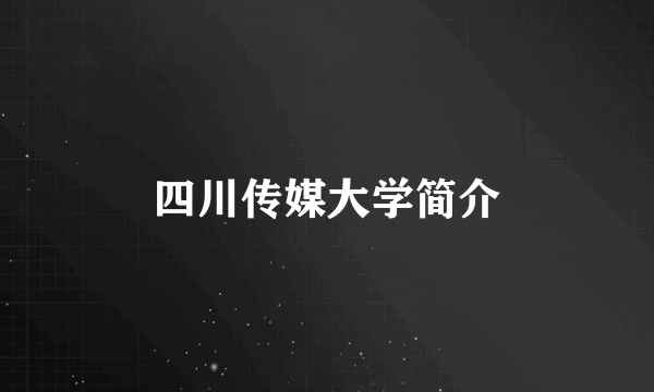 四川传媒大学简介
