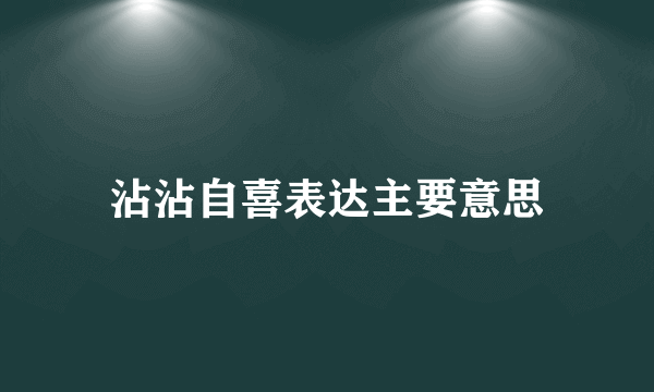 沾沾自喜表达主要意思