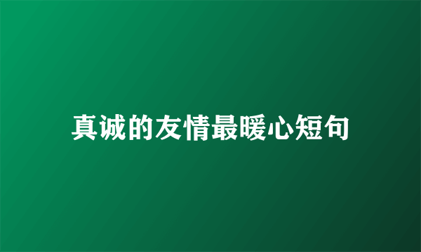真诚的友情最暖心短句