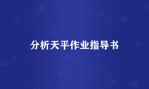 分析天平作业指导书