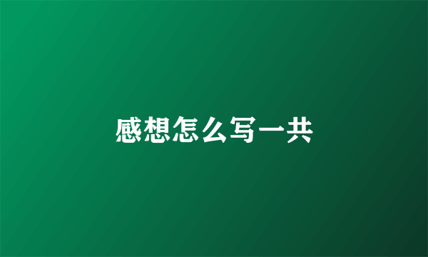 感想怎么写一共