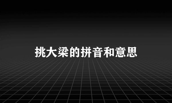 挑大梁的拼音和意思