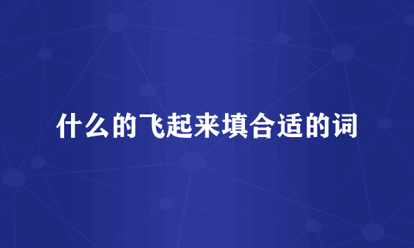什么的飞起来填合适的词