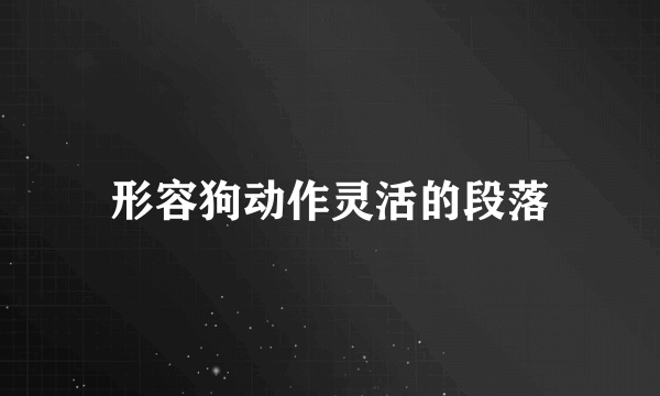 形容狗动作灵活的段落