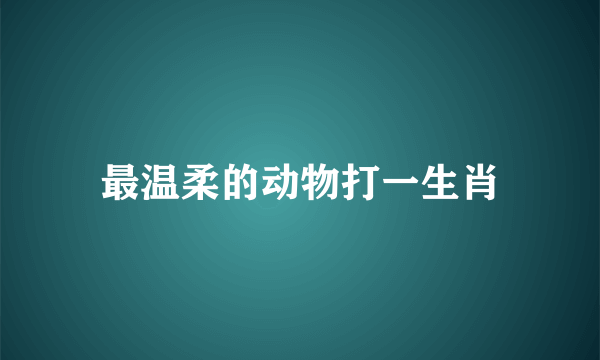 最温柔的动物打一生肖