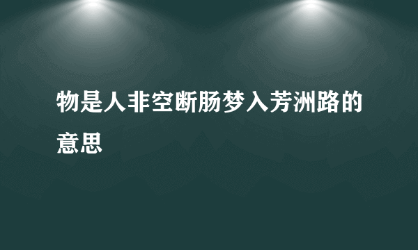 物是人非空断肠梦入芳洲路的意思