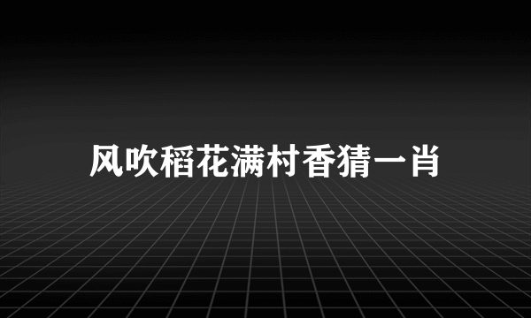 风吹稻花满村香猜一肖