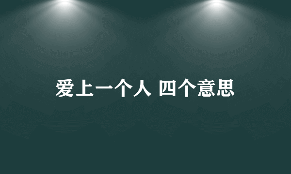 爱上一个人 四个意思
