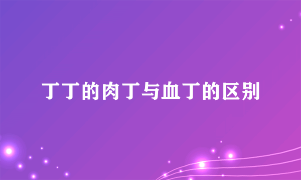 丁丁的肉丁与血丁的区别