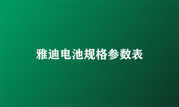 雅迪电池规格参数表