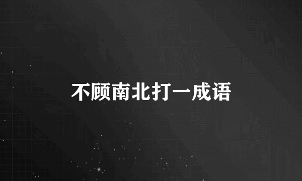 不顾南北打一成语