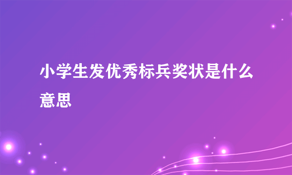 小学生发优秀标兵奖状是什么意思