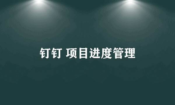 钉钉 项目进度管理