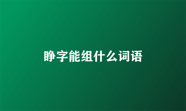 睁字能组什么词语