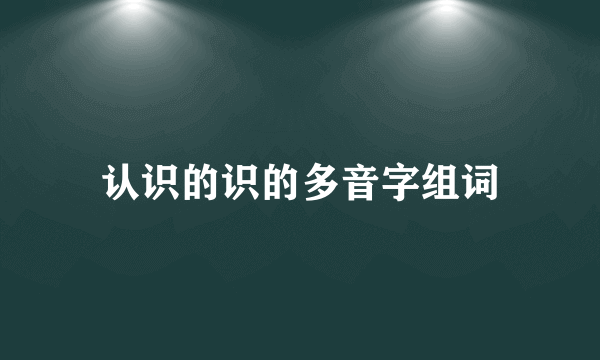认识的识的多音字组词