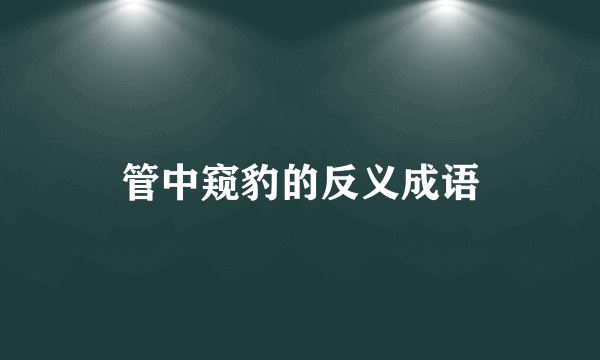 管中窥豹的反义成语