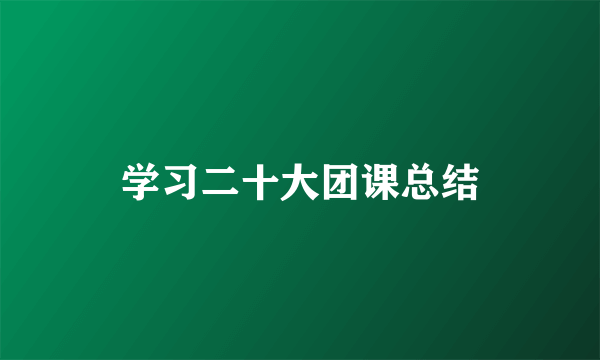 学习二十大团课总结
