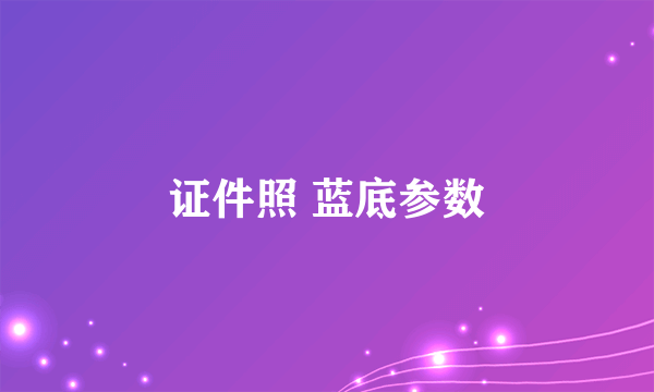 证件照 蓝底参数