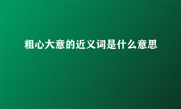 粗心大意的近义词是什么意思