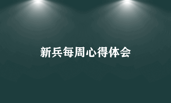 新兵每周心得体会