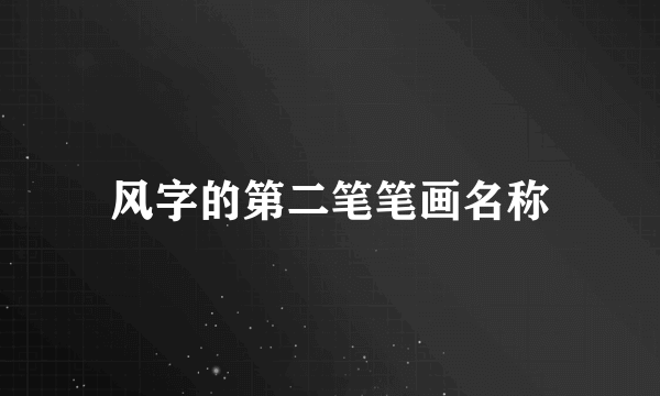 风字的第二笔笔画名称