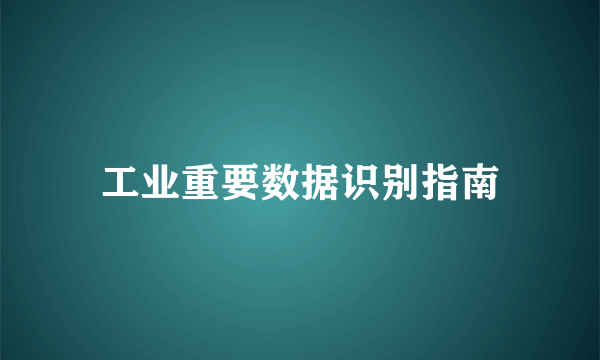 工业重要数据识别指南