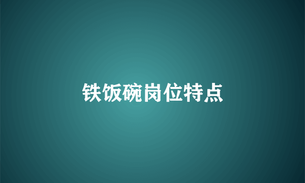 铁饭碗岗位特点