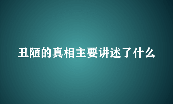 丑陋的真相主要讲述了什么