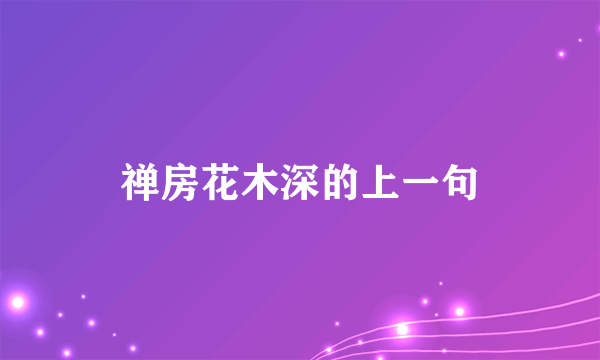 禅房花木深的上一句