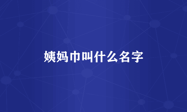 姨妈巾叫什么名字