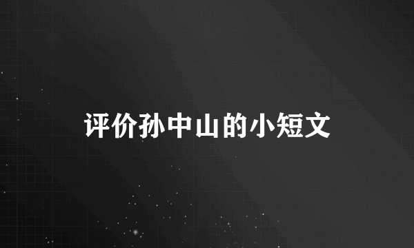 评价孙中山的小短文