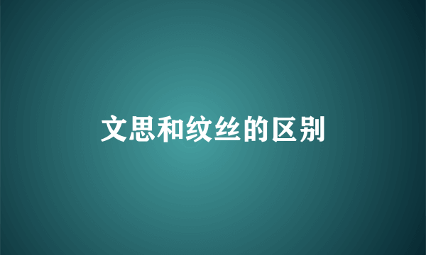 文思和纹丝的区别
