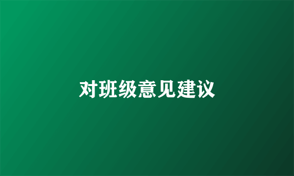 对班级意见建议