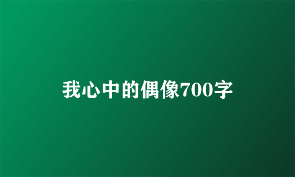 我心中的偶像700字