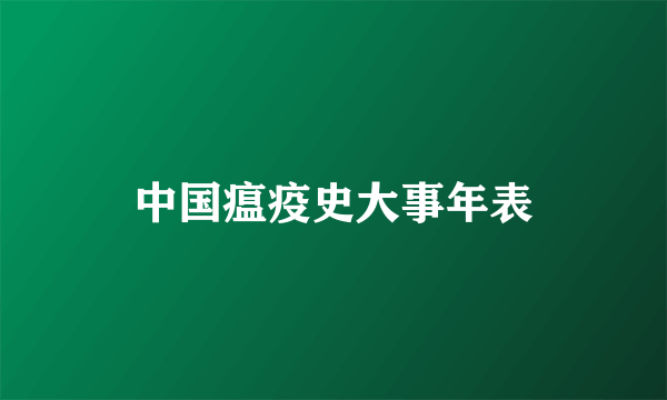 中国瘟疫史大事年表