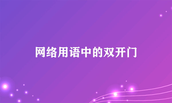 网络用语中的双开门