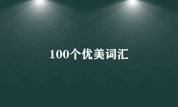 100个优美词汇
