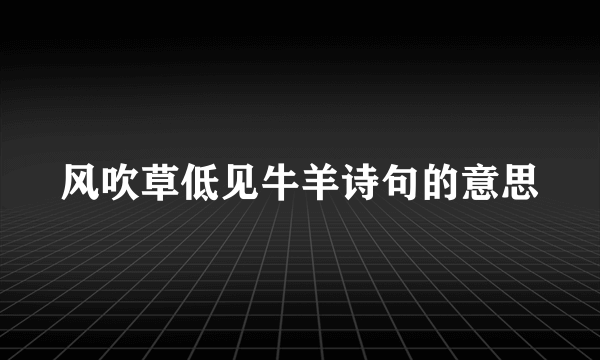 风吹草低见牛羊诗句的意思