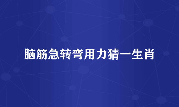 脑筋急转弯用力猜一生肖