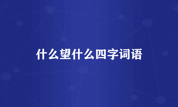 什么望什么四字词语