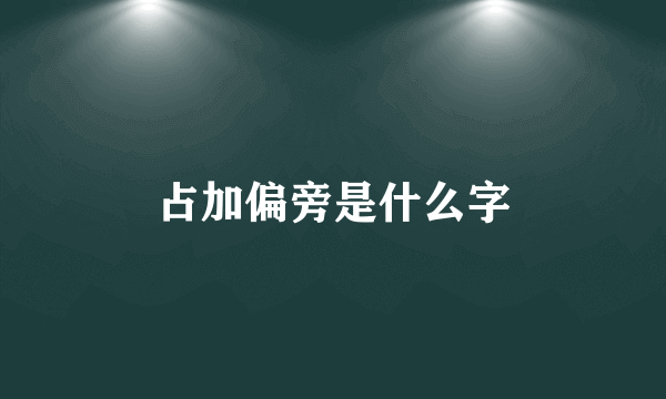 占加偏旁是什么字
