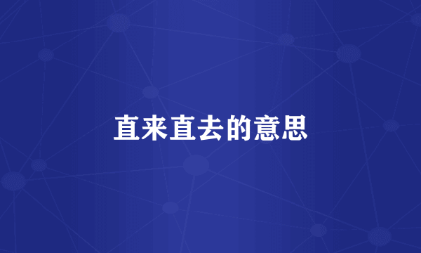 直来直去的意思