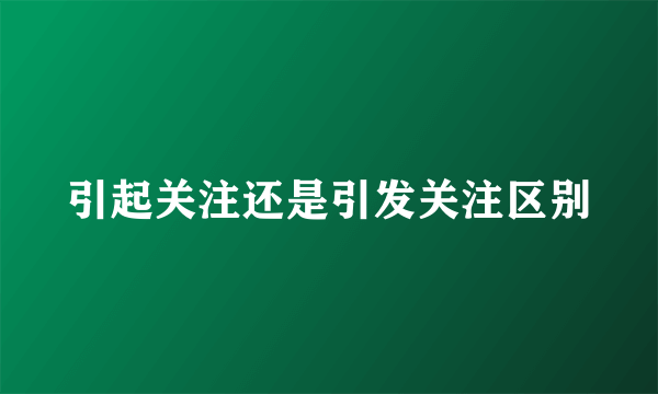 引起关注还是引发关注区别