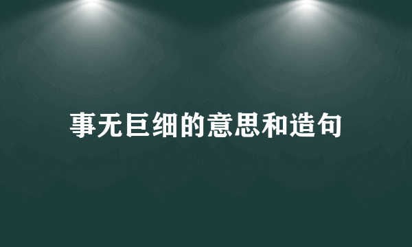事无巨细的意思和造句