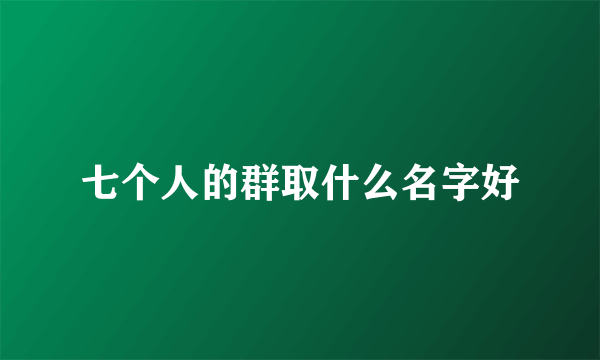 七个人的群取什么名字好